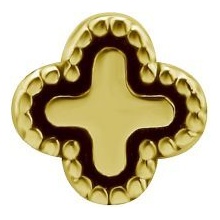 18K Gold - Plain Clover - 4mm Threadless Attachment