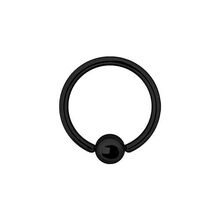 Black Steel Hinged Ring with Ball