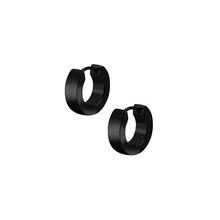 Black Steel Huggies Hoop Earrings 20 Gauge - 9mm