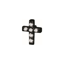Black Steel Attachment for Internal Thread Labret - Premium Zirconia Cross