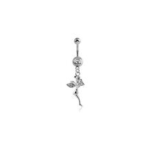 Surgical Steel Belly Bar - Jewel and Fairy Charm