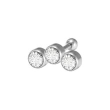 Surgical Steel Barbell 3 Jewelled Piece