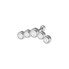 Surgical Steel Barbell Crystal 5 Jewelled Piece