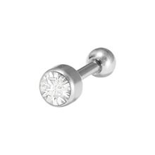 Surgical Steel Barbell for Tragus - Jewelled Disc 16 Gauge - 8mm