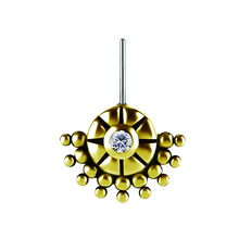 18K Gold Vertical Helix & Contraconch Attachment for Threadless Labret - Premium Zirconia - 8.5mm