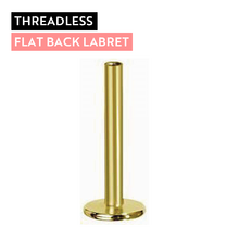 18K Gold Threadless Flat Back Labret Post