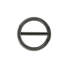 Grey/Black Steel Double Hinged Clicker Ring for Nipple 14 Gauge - 12mm