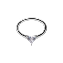 Surgical Steel Hinged Clicker Ring - Triangle Cubic Zirconia