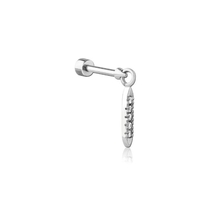 Surgical Steel Labret 5 Stone Pave Set Bar Charm - Cubic Zirconia