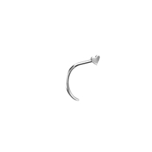 Surgical Steel Pigtail Nose Stud - Heart - 3mm