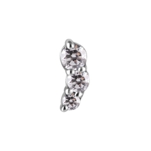 Surgical Steel Pigtail Curved Jewelled Nose Stud - Premium Zirconia