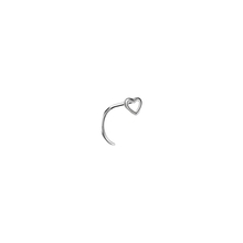 Surgical Steel Pigtail Nose Stud - Open Heart