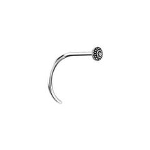 Surgical Steel Pigtail Nose Stud - Intricate Flower - 4mm