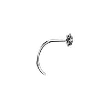 Surgical Steel Pigtail Nose Stud - Plain Lily Flower - 4mm