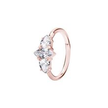 Rose Gold Steel Hinged Conch Ring - Pear and Marquise Cubic Zirconia 16 Gauge - 12mm