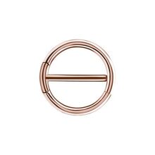Rose Gold Steel Double Hinged Nipple Clicker Ring 14 Gauge - 12mm