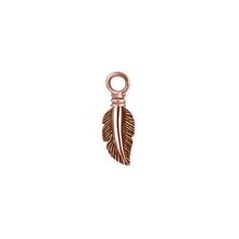 Rose Gold Steel Feather Charm