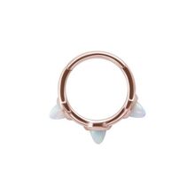 Rose Gold Steel Hinged Clicker Ring - Lab Created Opal