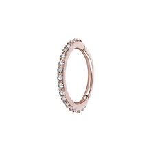 Rose Gold Steel Hinged Ring - Fine Premium Zirconia