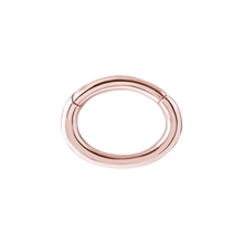 Rose Gold Steel Hinged Oval Rook Clicker Round Profile 16 Gauge 5mmx7mm