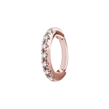 Rose Gold Steel Oval Rook Ring  - Premium Zirconia