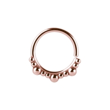 Rose Gold Steel Continuous Nose Ring Ball Halo