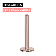 Rose Gold Titanium Threadless Flat Back Labret Post