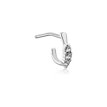Surgical Steel L-Shape Wrap Around Nose Stud - Crystal Trio