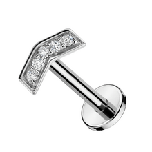 Titanium - Arrow - Cubic Zirconia - Threadless Labret