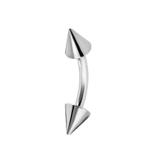 Titanium Eyebrow Bar with Spikes