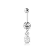 Bioflex Belly Ring - Gem and Pear Shaped Jewellery Charm